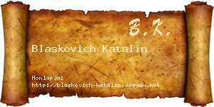 Blaskovich Katalin névjegykártya