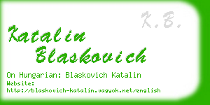 katalin blaskovich business card